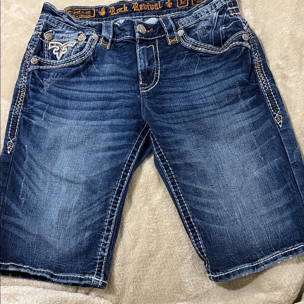 Rock Revival Dark Blue Jean Shorts